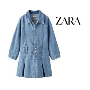 Zara Girls Light Blue Denim Tunic Sz 10 EUC